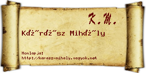 Kárász Mihály névjegykártya