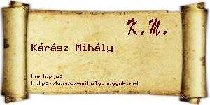 Kárász Mihály névjegykártya