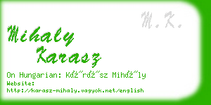 mihaly karasz business card